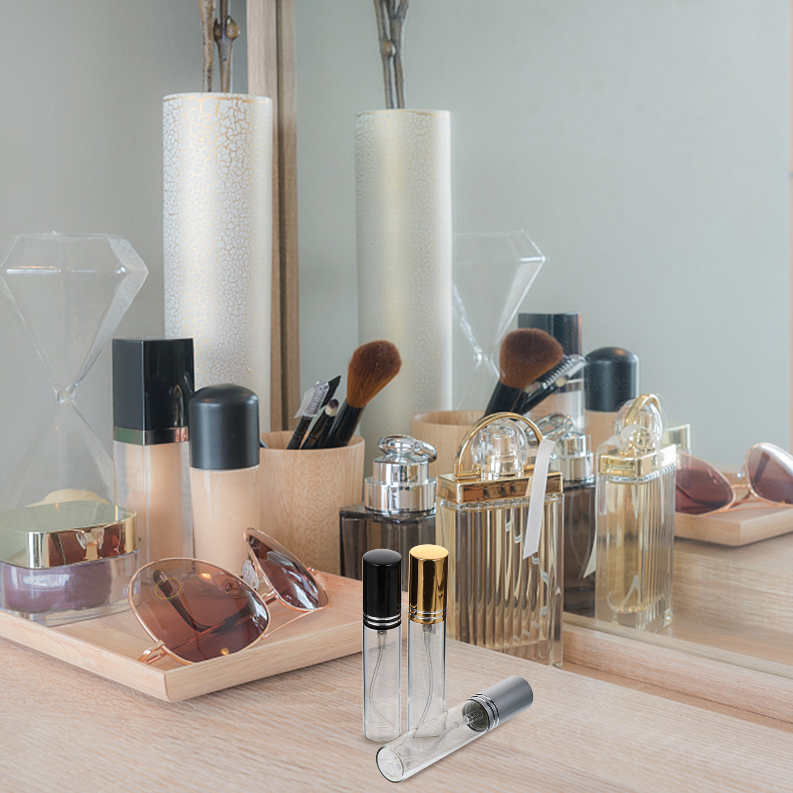 Misting Bottle Fine - 6 Stück hochwertige, tragbare Parfüm-Sprühflaschen, leicht,