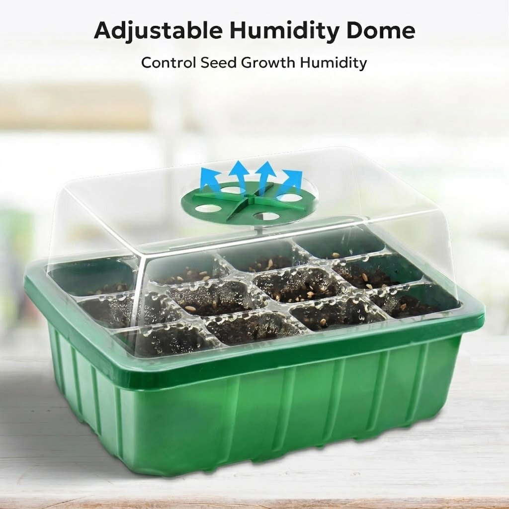 Humidity Dome Kit - Erhöhte Anzuchtschalen-Sets mit Einstellbaren Feuchtigkeitsabdeckungen und