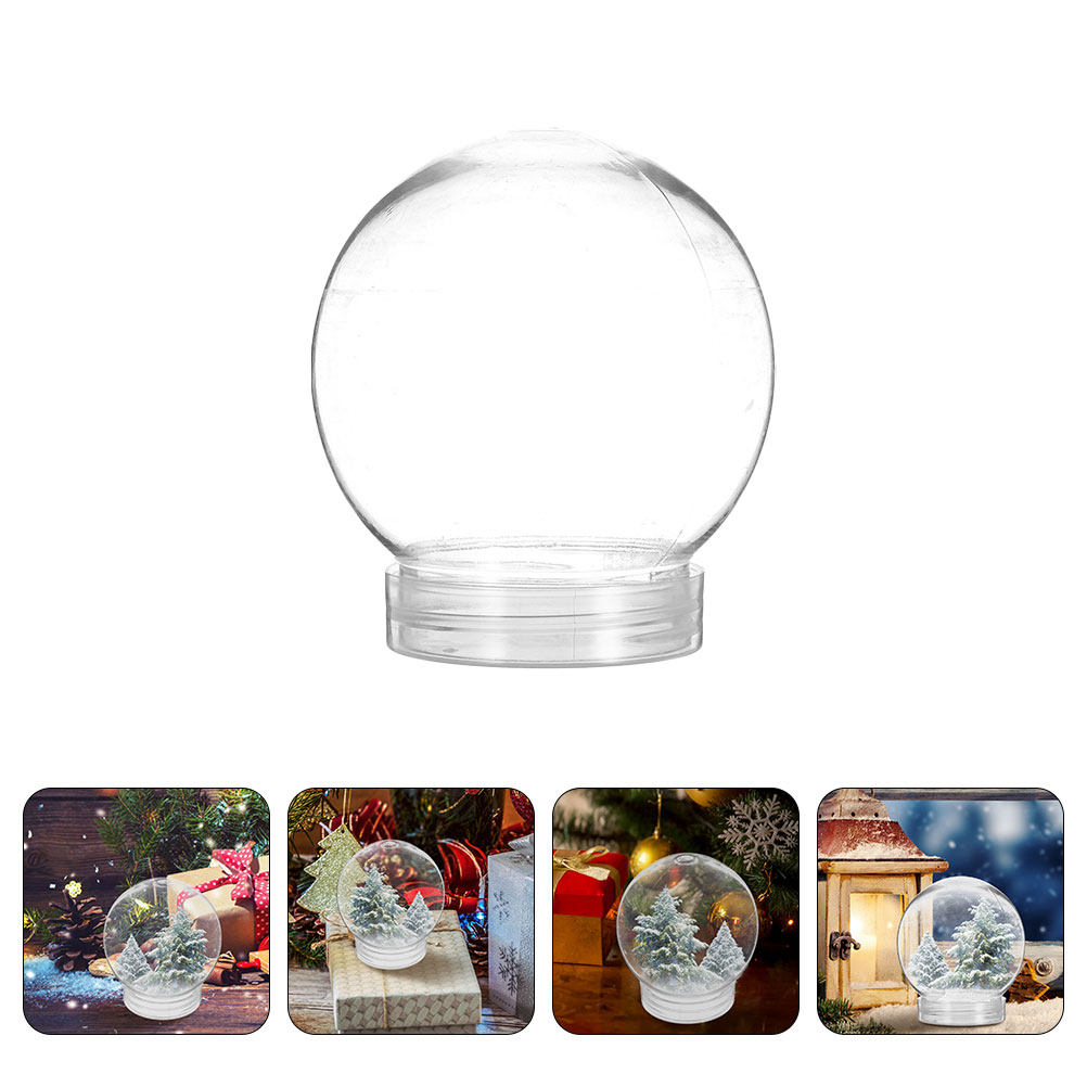 Plastic Dome Clear - 6 Stück Schneekugel-Plastikbehälter, transparent, mit Schraubdeckel,