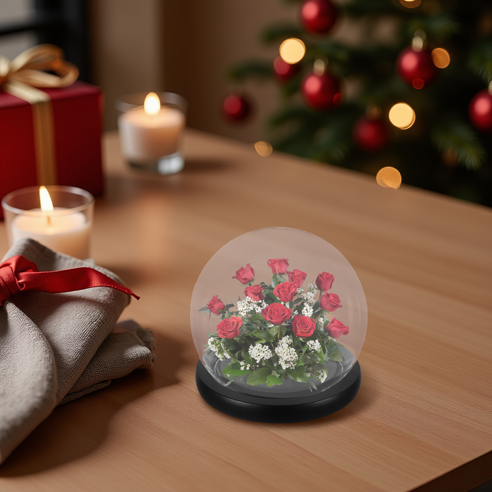 Glasglocke mit massivem Holzso – Plastic Dome Clear Bewertung und Preis